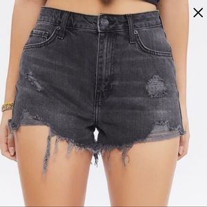 NWT high rise black denim shorts
